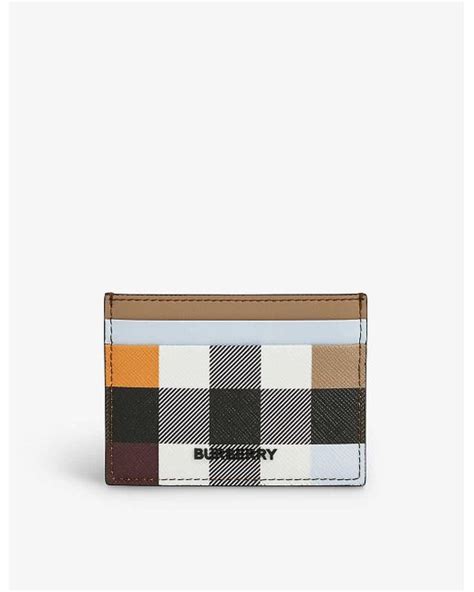 Shop Burberry Sandon Check Print Card Holder 